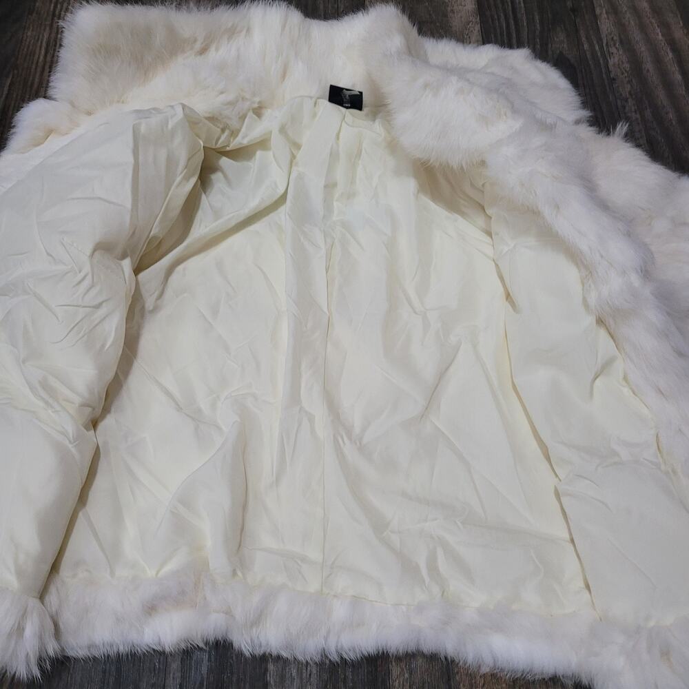 Love Token Rabbit Fur Layered Jacket Size Small Hook And Eye Soft - Picture 8 of 13